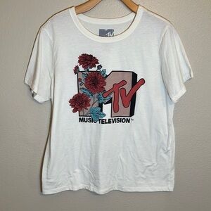 Mtv Music Television 80’s Floral Tee Shirt